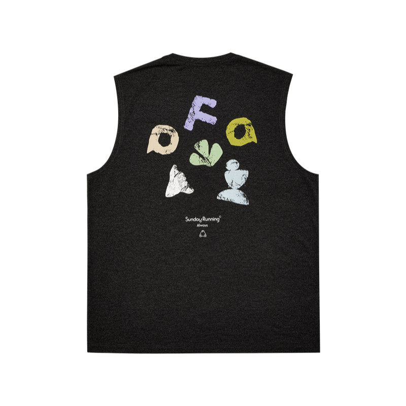 FPA Quick-Dry Breathable Outdoor Sports Contrast Color Vest - Summer Couple Round Neck Casual Printed Sleeveless T-Shirt