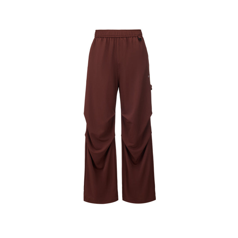 FPA Outdoor Soft Shell Waterproof Anti-Static Drape Four-Season Trousers, Chinese Trend Sports Loose Casual Black Paratrooper Pants