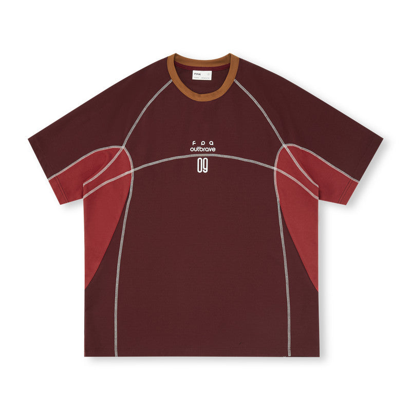 FPA Color-Block Contrast Crew Neck Sports Short Sleeve T-Shirt 2026 Summer New Style American Casual Couple Half Sleeve Tee