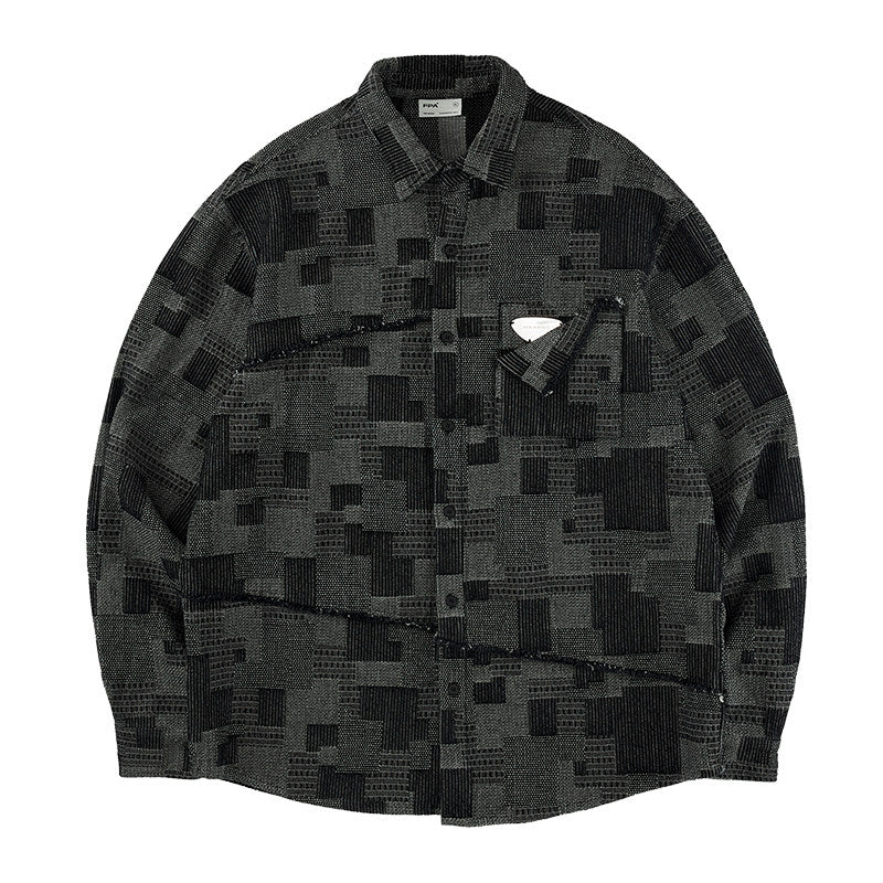 FPA High-End Design Fringe Long-Sleeve Shirt – Unisex Retro American Style Casual Shirt for Men