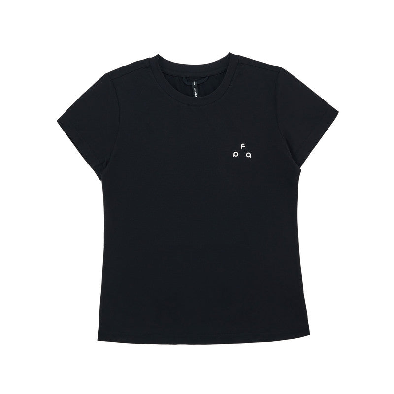 FPA Women's Quick-Dry Basic Short Sleeve T-Shirt for Summer, Moisture-Wicking, Outdoor Sports, Running, Fitness, Slim Fit, Black