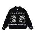 FPA Fair Isle Ski Pattern Zip-Up Sweater Vintage Casual Sports Couple High-End Autumn Knit Cardigan