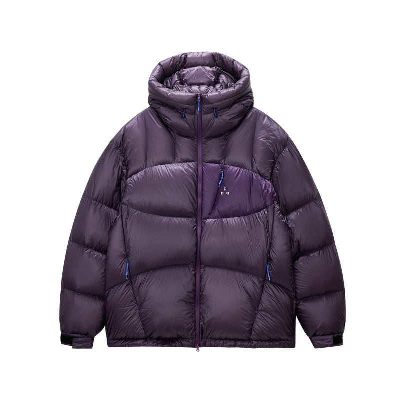 FPA 800FP 95% White Duck Down Contrast Pocket Hooded Down Jacket Winter Sports Couple Style Down Coat