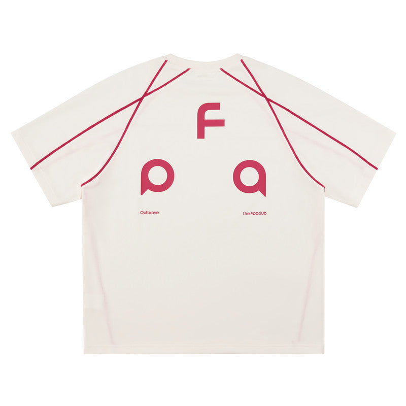 FPA Contrast Stitch Logo Quick-Dry Short Sleeve T-Shirt for Outdoor Sports, Summer Premium Crew Neck Couple Tee