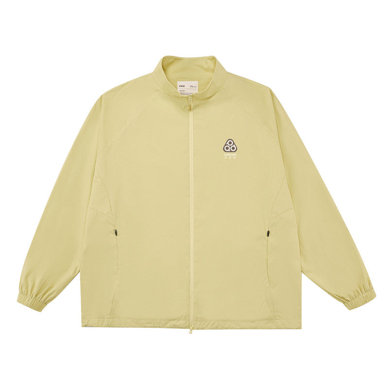 FPA Brand Triangle Logo Zip-Up Sports Jacket for Men – Spring/Fall Stand Collar Printed Lightweight Outdoor Coat