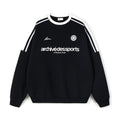 FPA Webbing Panel Contrast Retro Athletic Sweatshirt 2024 New Spring/Autumn Loose Fit Crew Neck Pullover Long Sleeve Men