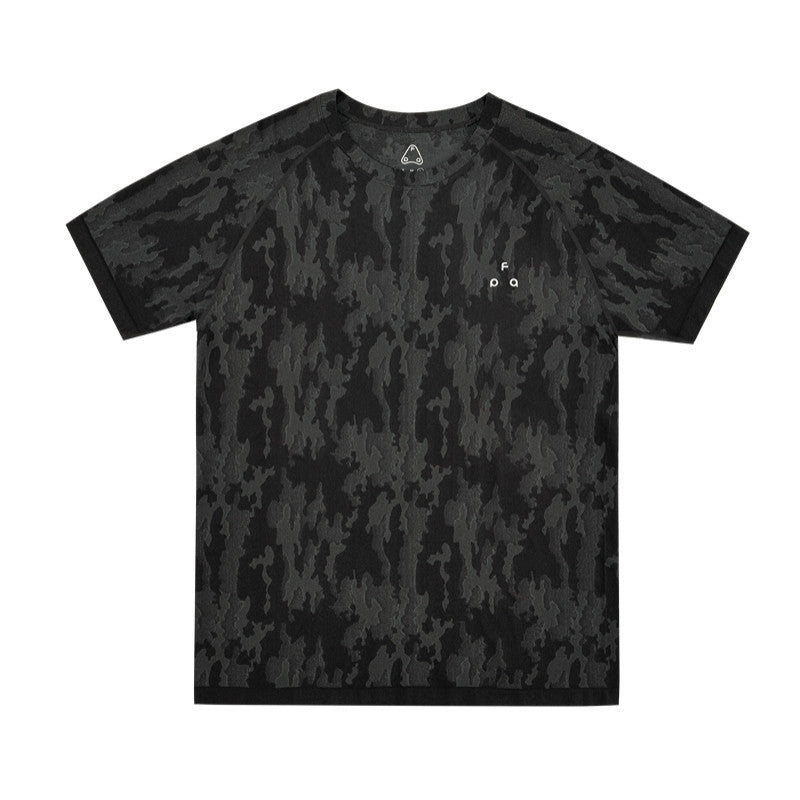 FPA Seamless Knit Camo Short Sleeve T-Shirt for Men - Summer Outdoor Quick-Dry, Cool-Touch, Breathable Crew Neck