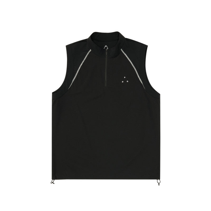 FPA Sports Outdoor Zip-Up Vest - Chinese Streetwear Trendy American Style Summer Fitness Black Sleeveless Tank Top for Men