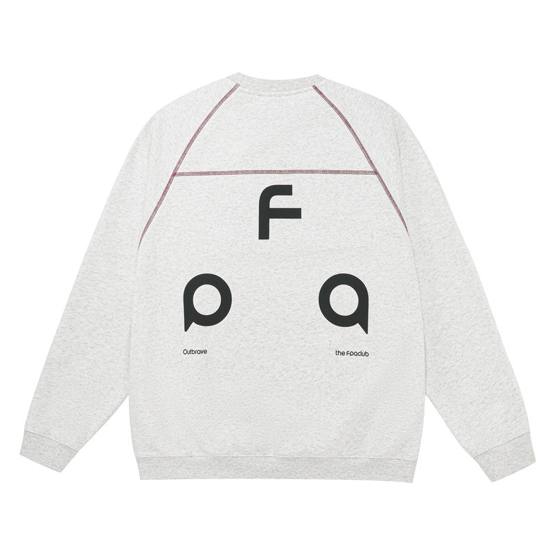 FPA Warm Fleece Round Neck Sweatshirt – Spring/Fall Chinese Streetwear Trend, Loose Fit, Couple Matching Pullover Top