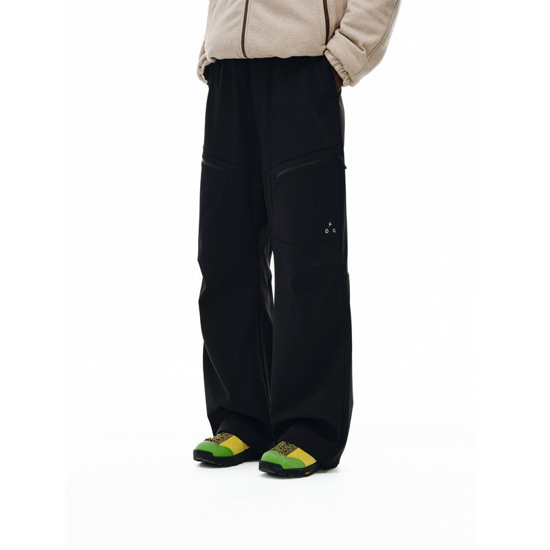 FPA Outdoor Waterproof Zipper Pants Contrast Color Pocket Straight Loose Unisex Windbreaker Sports Casual Pants