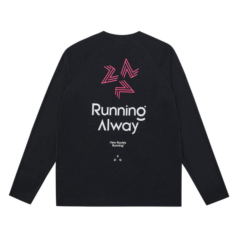 FPA7A Antibacterial Moisture-Wicking Long Sleeve Spring Outdoor Sports Running Fitness Casual Crew Neck Couple T-Shirt for Men