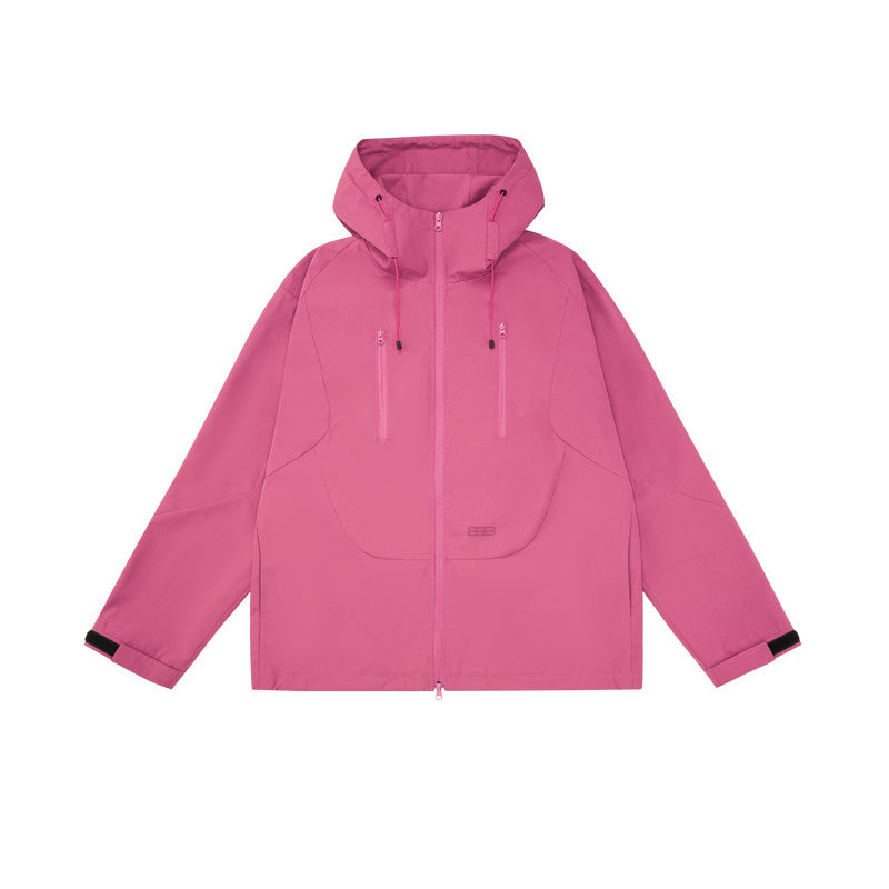 FPA Double-Zip Hooded Structured Shell Jacket – Chinese Streetwear Outdoor Windbreaker for Couples