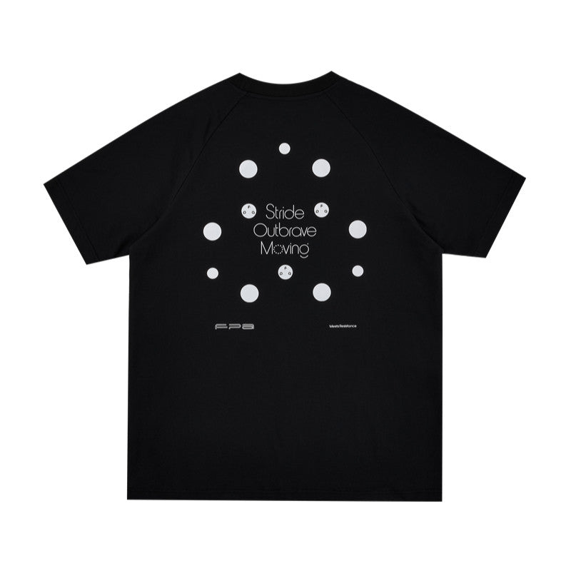 FPA Slogan Polka Dot Print Short Sleeve Summer Outdoor Sports COOLMAX Fitted Cool Touch Quick Dry T-Shirt for Men