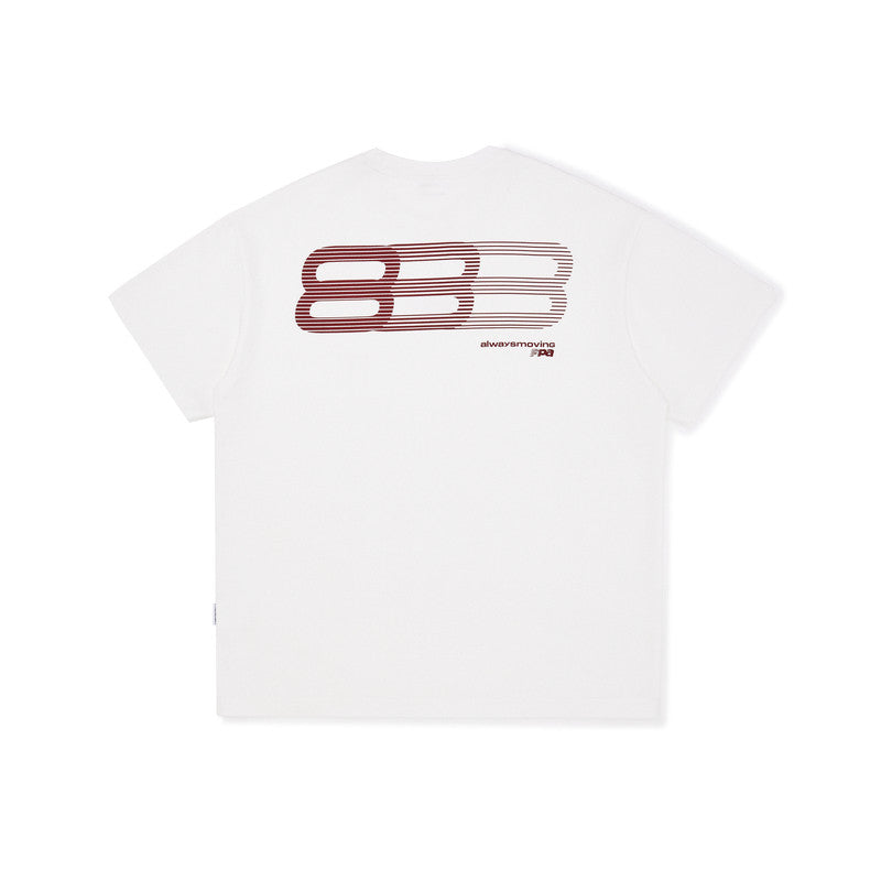 FPA Gradient Track Graphic Short Sleeve T-Shirt - Chinese Streetwear Trendy American Style Couple Summer Loose Crew Neck Tee for Men