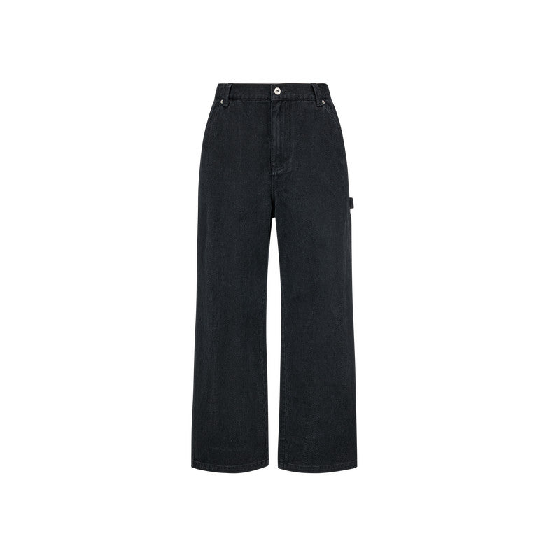 FPA Snake Year Limited Edition Snake Texture Washed Carpenter Pants - Wine Red Loose Wide-Leg Trousers for Ben Ming Nian