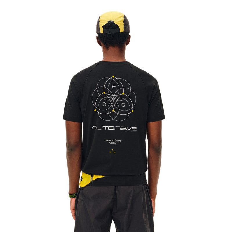 FPA Coolmax Reflective Geometric Line Athletic Short Sleeve T-Shirt – Summer Crew Neck, Fitted, Cool & Quick-Dry