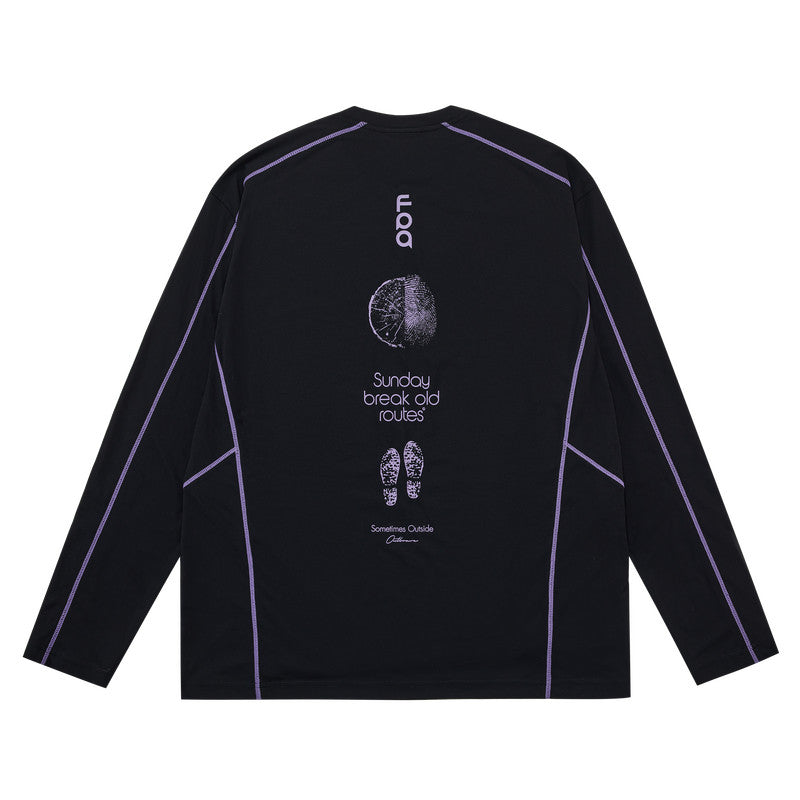 FPA Lightweight Sun-Protective Quick-Dry Long-Sleeve Outdoor Sports Hiking Crew Neck Printed Couple T-Shirt for Men