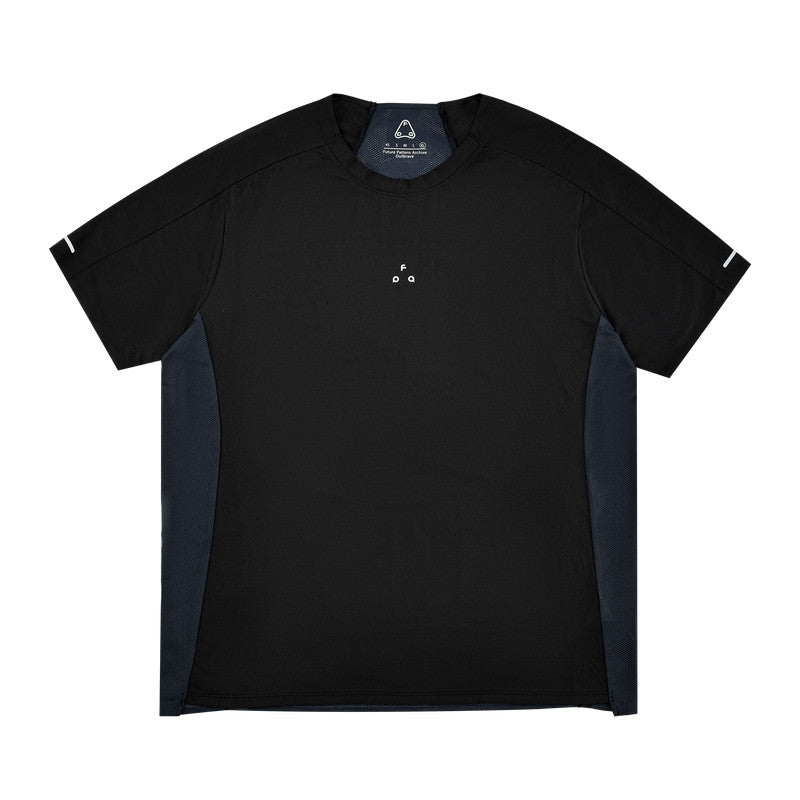 FPA Men's and Women's Summer Breathable Mesh Short-Sleeve T-Shirt with Contrast Trim, Round Neck, Basic Logo, Athletic Fit