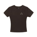 FPA7A Antibacterial Logo Stretch Crew Neck T-Shirt for Outdoor Sports, Slim Fit, Basic Layering, Short Sleeve for Women