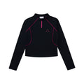 FPA Color-Block Contrast Stitching Long-Sleeve Sports T-Shirt for Women, Outdoor Casual Half-Zip Cropped Slim Fit, Spring/Fall, Chinese Streetwear
