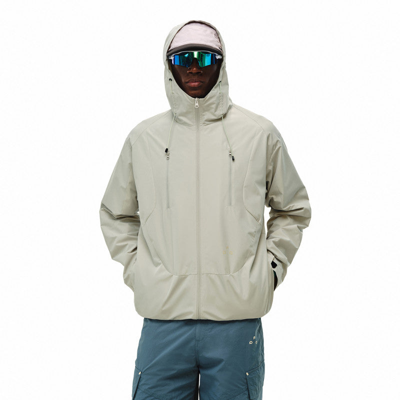 FPA Double-Layer Drawstring Hooded Structured Shell Jacket, Spring Outdoor Sports Premium Unisex Zip-Up Coat