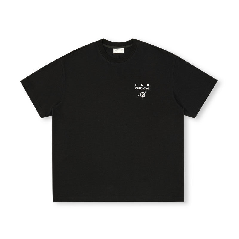 FPA Sport Cooling Ice-Feel Short Sleeve T-Shirt - Summer Crew Neck Chinese Streetwear Trendy Couple Half Sleeve Black Tee for Men