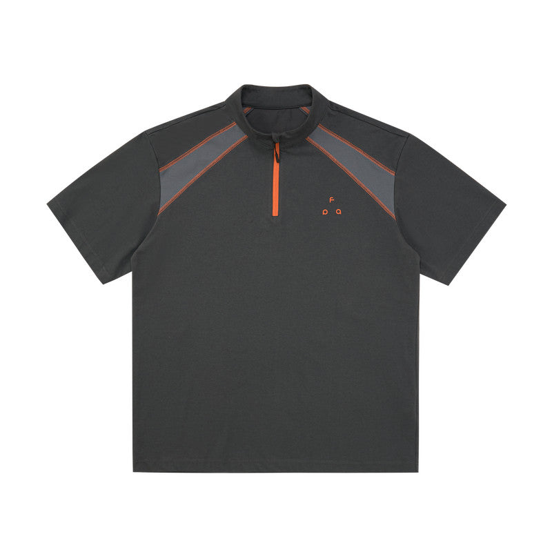FPA Sorona Quick-Dry Cooling Antibacterial UPF50+ Sun Protection Short Sleeve Summer Athletic Half-Zip Mock Neck T-Shirt