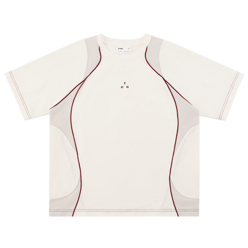 FPA Arc Contrast Quick-Dry Sports T-Shirt Summer Crew Neck Breathable Outdoor Half-Sleeve Tee for Men