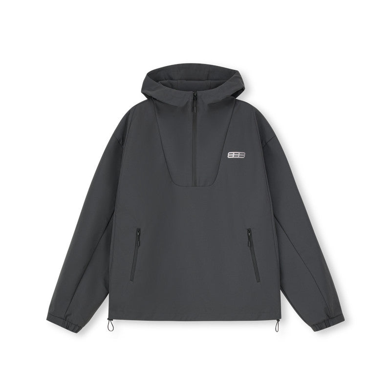FPA Half-Zip Hooded Shell Jacket – Chinese Streetwear Trend, Three-Proof Outdoor Sports Windbreaker for Hiking