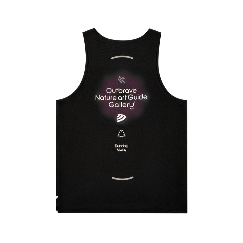 FPA Quick-Dry Mesh Taped Reflective Running Print Sleeveless Tank Top, Premium Design Summer Vest