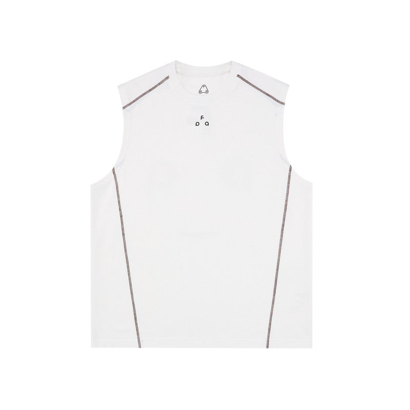 FPA Ice-Feel Quick-Dry 7A Antibacterial Anti-Mite Vest - National Trend Summer Loose Round Neck Basic Sleeveless T-Shirt
