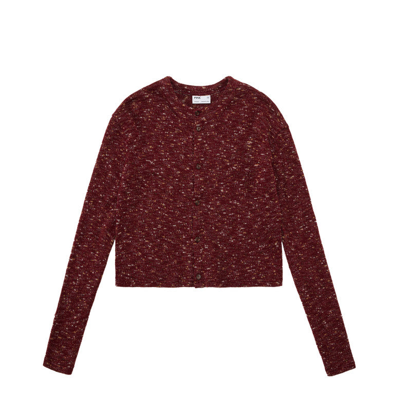 FPA Iridescent Marl Short Cardigan Sweater – Autumn/Winter Long-Sleeve Knit Jacket for Women