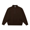 FPA Stand Collar Half-Zip Loose Structured Hoodie - Chinese Streetwear American Retro Casual Spring Pullover