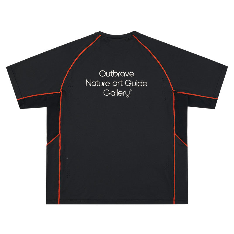FPA Color-Block Stitching Breathable Paneled Short Sleeve Outdoor Sports Fitness Quick-Dry Cool Touch Round Neck Couple T-Shirt for Men