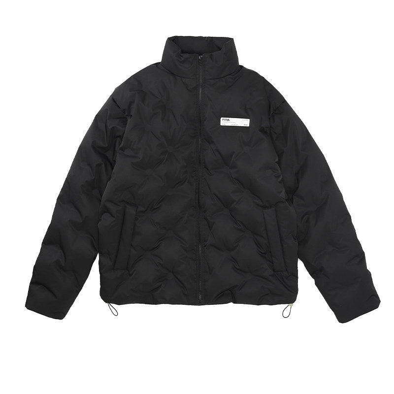FPA Light Blue Quilted Diamond Pattern Down Jacket – Chinese Streetwear Brand Winter Thickened Short Couple Down Coat for Men