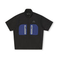 FPA Teflon Three-Proof Cycling Short-Sleeve Shirt - Chinese Streetwear Summer American-Style Couple Lapel Black Half-Sleeve Shirt