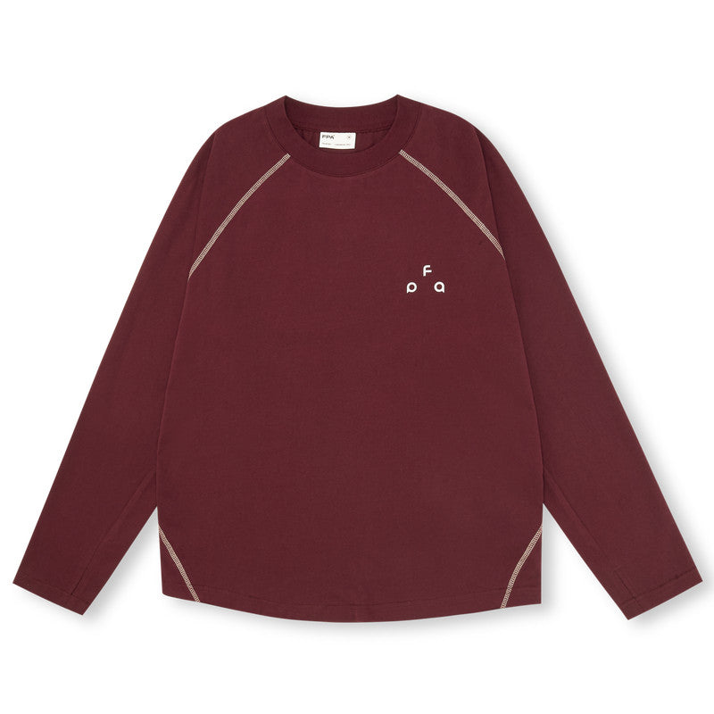 FPA Quick-Dry 7A Antibacterial Ice-Feel Sports Long-Sleeve T-Shirt, Chinese Trend Loose Round Neck Red Tee