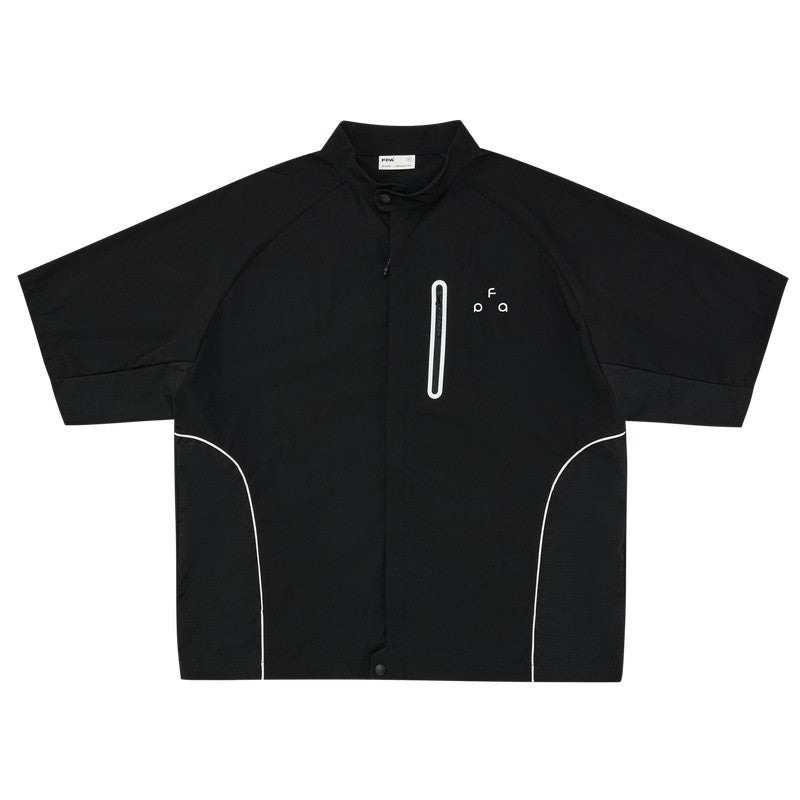 FPA Cool-Touch Quick-Dry Sports Short-Sleeve Shirt – American-Style Outdoor Color-Block Summer Streetwear Zip-Up Shirt Jacket
