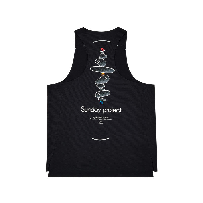 FPA Quick-Dry COOLMAX Mesh Reflective Taped Sports Running Print Tank Top, Summer Sleeveless T-Shirt for Men