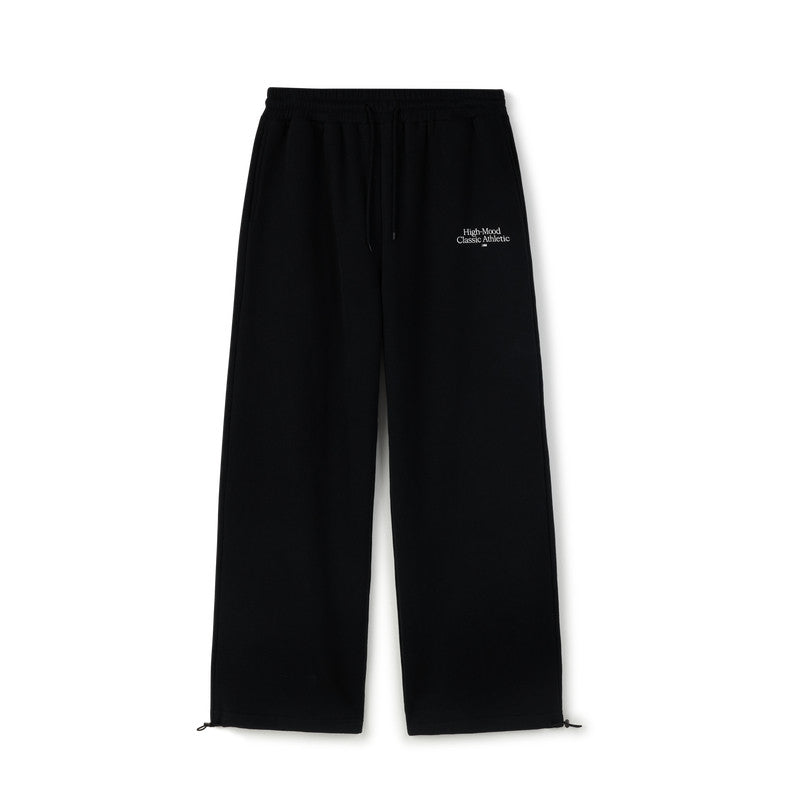 FPA Basic Slogan Sweatpants - Spring/Fall Chinese Streetwear Trendy Wide-Leg Hip-Hop Straight-Leg Black Casual Pants