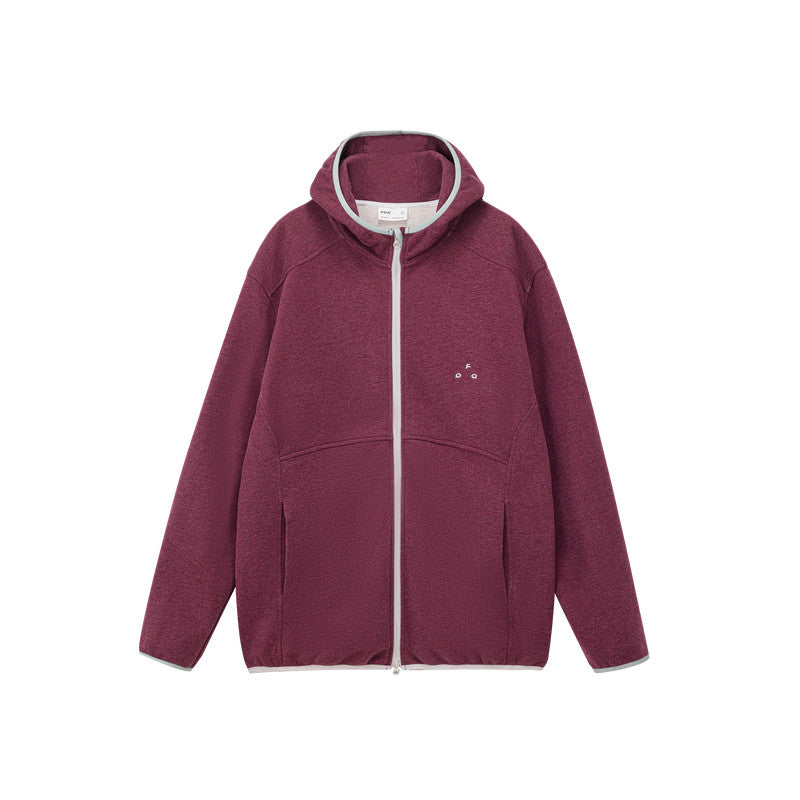 FPA7A Antibacterial Cotton Thermal Zip Hoodie – Casual Retro Contrast Color Heavyweight Couple Hooded Jacket for Spring/Autumn