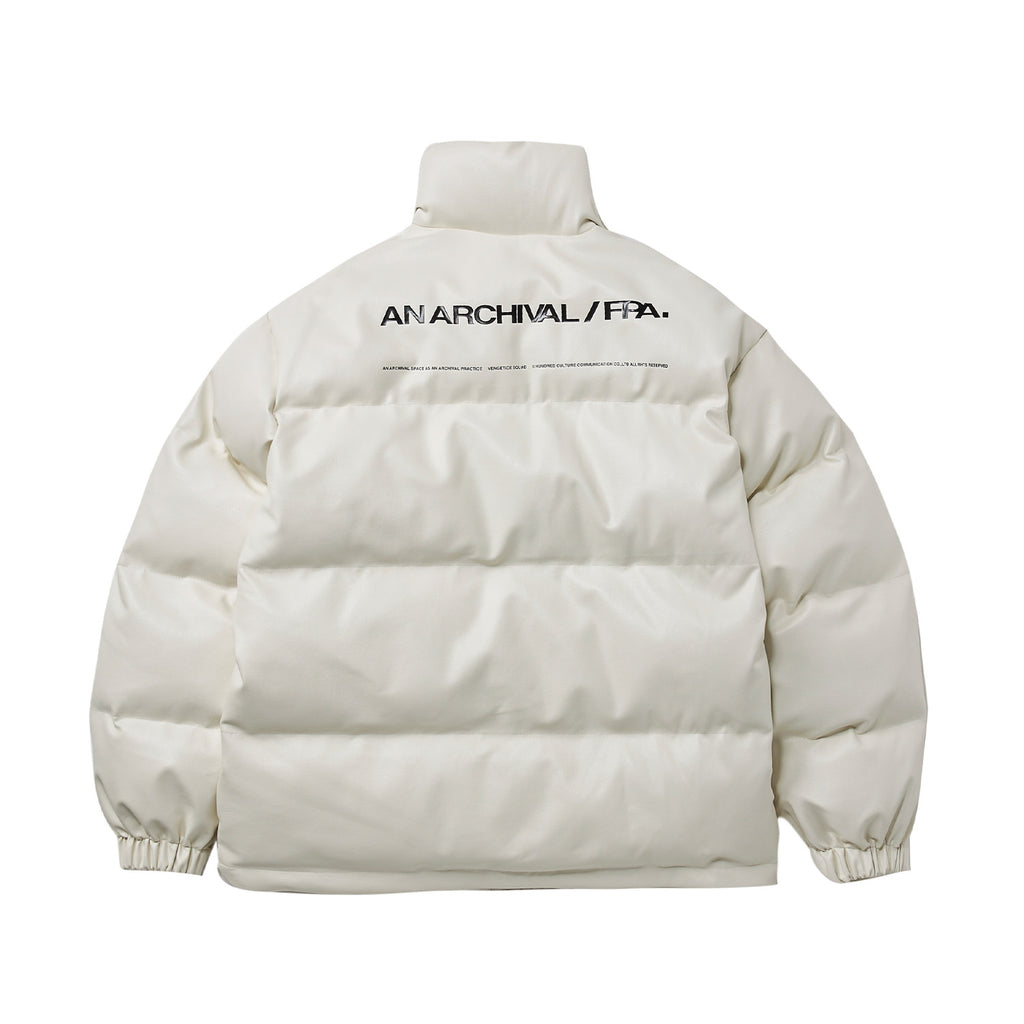 FPA Winter Couple PU Leather Cotton Jacket - Chinese Street Style Thick White Puffer Coat for Men