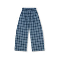 FPA A-Line Wide-Leg Plaid Casual Pants – Chinese Streetwear Trend, Loose-Fit Blue Long Pants
