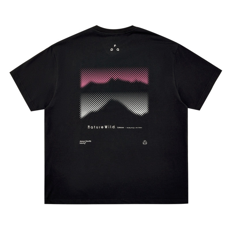 FPA COOLMAX Mountain Wave Gradient Short Sleeve T-Shirt - Summer Cool & Quick-Dry Breathable Crew Neck Unisex Tee