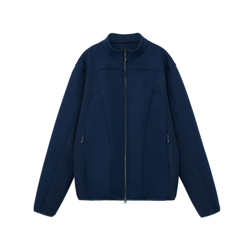 FPA Waffle Patchwork Jacket 2026 New Casual Retro Stand Collar Unisex Sports Zip-Up Cardigan