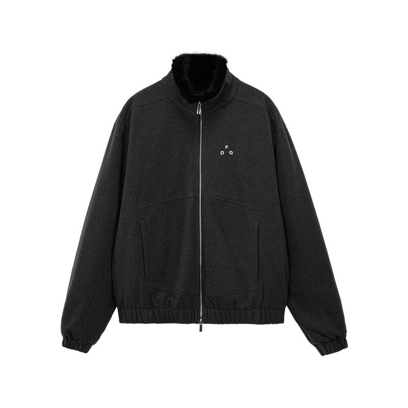 FPA Wool Collar Zipper Quilted Down Jacket Winter Thick Warm Retro Down Coat