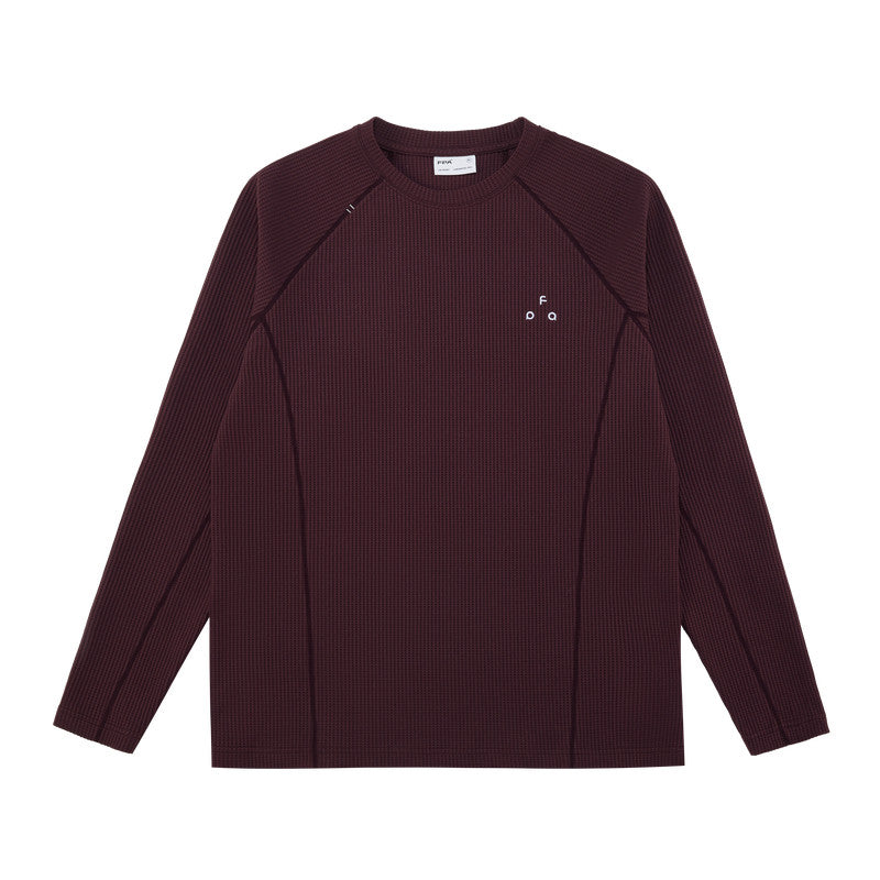 FPA Sports Hassel Waffle Long Sleeve Tee – Spring Minimalist Design Crew Neck Base Layer for Couples, Casual T-Shirt