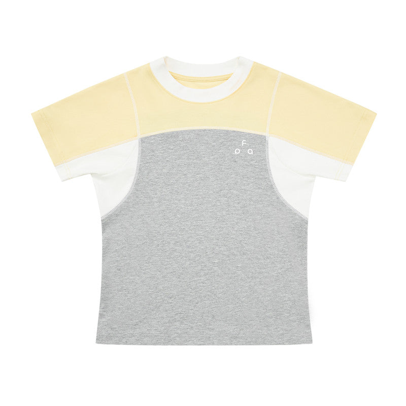 FPA Cool-Touch Quick-Dry 7A Antibacterial Anti-Dust Mite Raglan Sleeve T-Shirt, Summer Casual Contrast Color Slim Fit Women's Tee