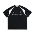 FPA Quick-Dry Breathable Mesh Athletic Short Sleeve T-Shirt - Summer Chinese Streetwear Loose Fit Round Neck Black Tee for Men