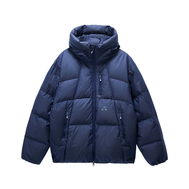 FPA Skin-Touch Glossy No-Wash Quilted Hooded Down Jacket for Winter Outdoor Sports, Unisex Couple Style
